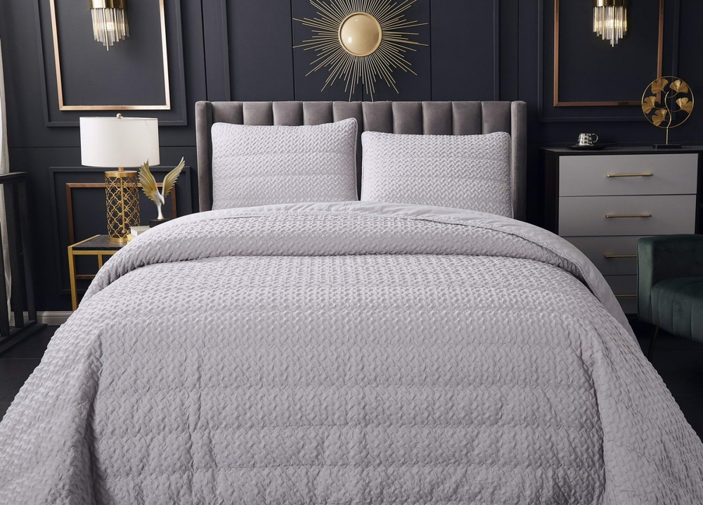 Покрывало 160х220 и наволочка 50х70 Sofi De MarkO Ирма серое