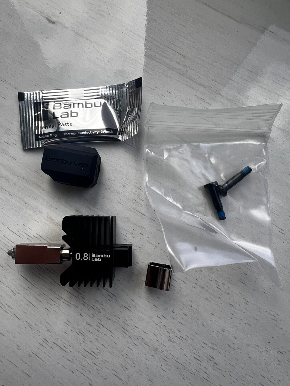 Хотэнд с соплом 0,8 мм из закаленной стали для 3Д принтера Bambu Lab X1 Series & P1 Series (FAH003-N-1)
