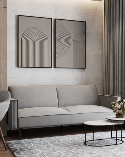 Диван прямой Кассель велюр серый