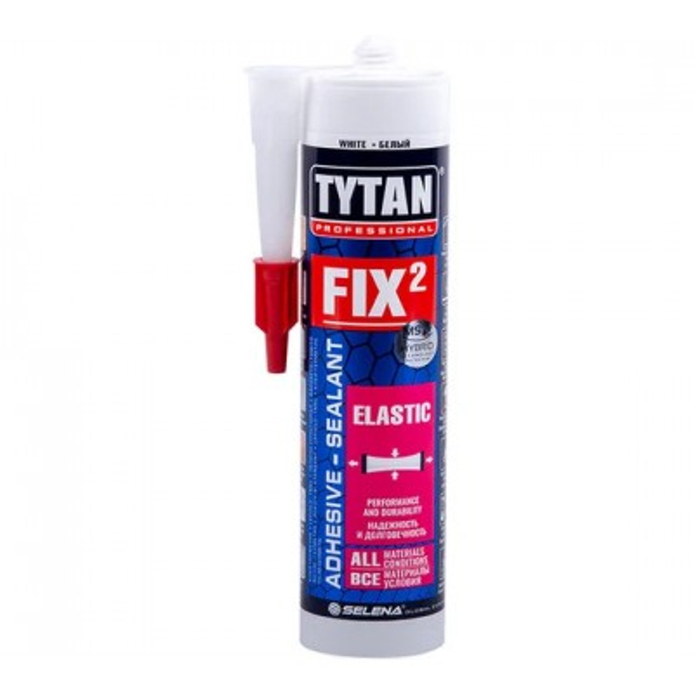Клей-герметик Tytan professional fix2 elastic, 290 мл, белый