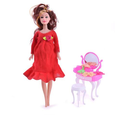 Кукла тип Модель беременная с аксесс., коробка D657