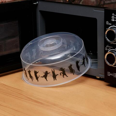 Крышка для СВЧ-печи «Котики», 25х25х10 см!