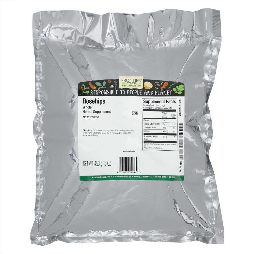 Frontier Co-op, цельные плоды шиповника, 453 г (16 унций)