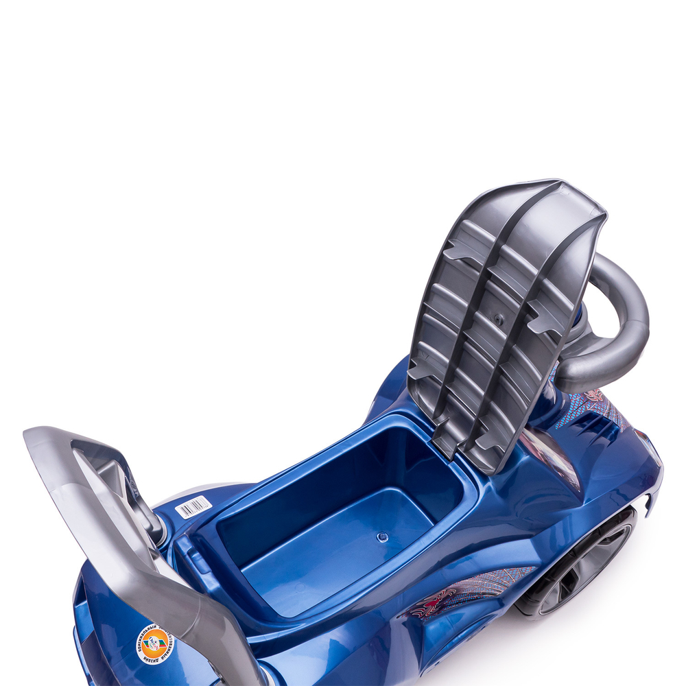 021в2/СЭР/Игрушка Машина-каталка Ламбо, муз.руль, синий, эл.питания в комплекте/118