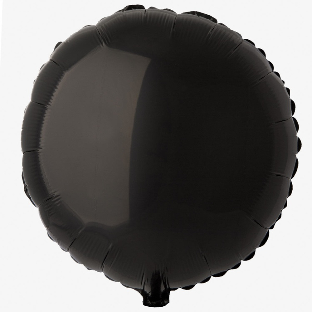 Шар фольгированный Круг 45 см (Черный)