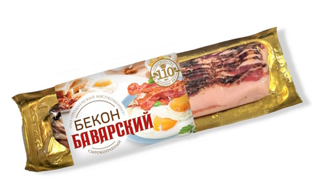 Бекон сырокопченый "Баварский" 200г. нарезка Гродненский МК
