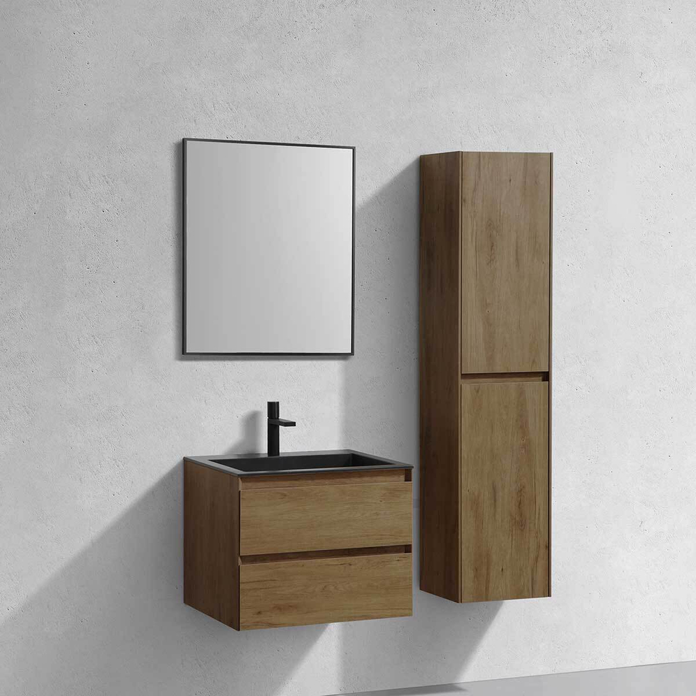 Тумба под раковину Vincea Luka 600 подвесная, 2 выкатных ящика soft-close, T.Oak