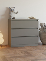 Dipriz Комод 3 ящика Марм, 70х35х67 см, в скандинавском стиле, серый