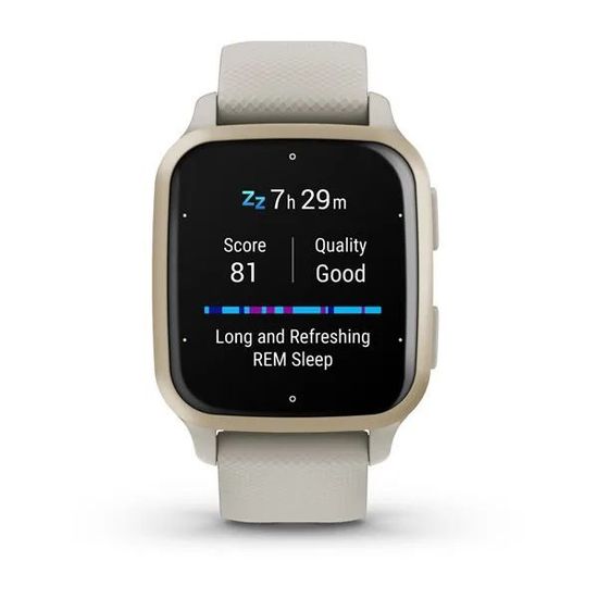 Умные часы Garmin Venu Sq 2 Music Edition серый с безелем цвета кремового золота и силиконовым ремешком