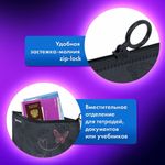 Папка для тетрадей BRAUBERG А4, 1 отделение, пластик, на zip-lock-молнии, "Neon butterflies", 272103