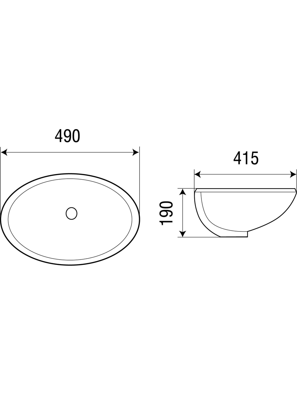 Раковина подвесная WeltWasser WW DEILBACH 6021 490х415х190