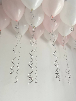 Воздушные шары на потолок розовые/белые №3252