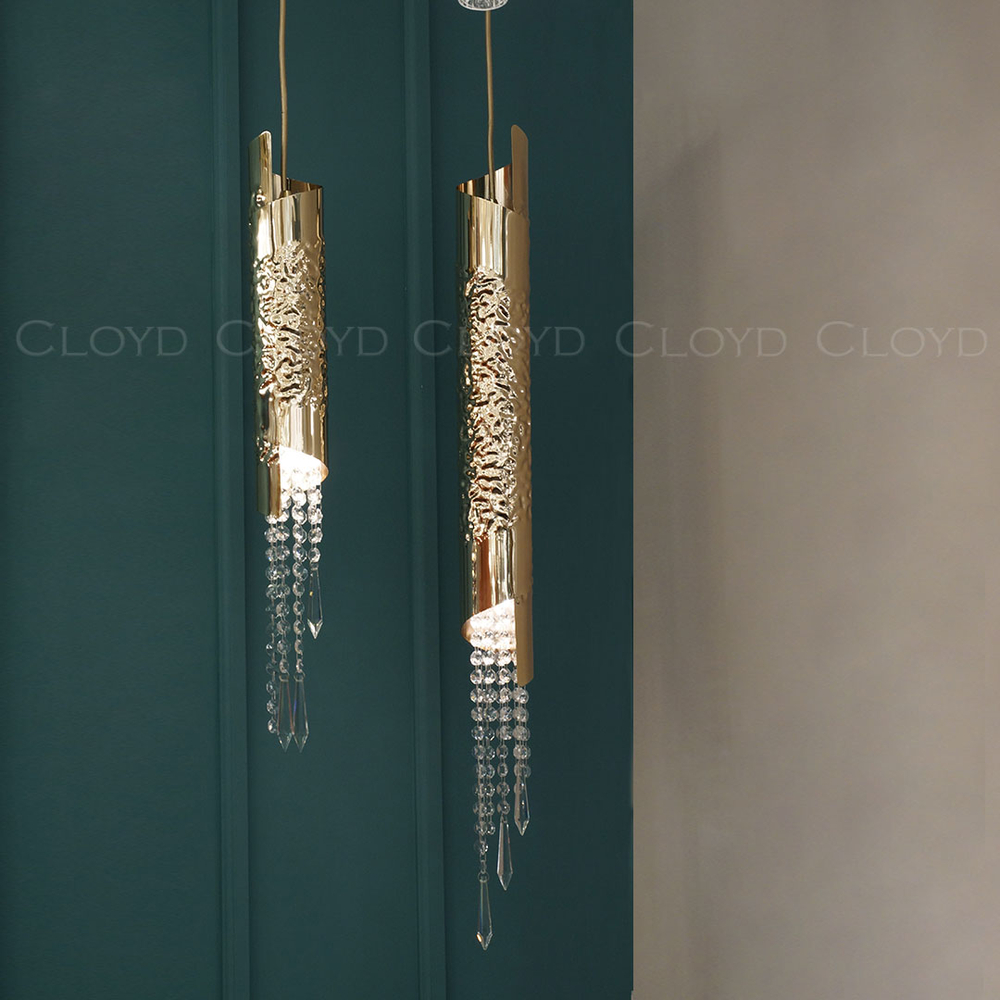 Подвесной светильник Cloyd EFIALT P1 / выс. 86 см - золото (арт.11523)