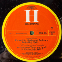 Винтажная виниловая пластинка LP W. A. Mozart Моцарт, J. Haydn Гайдн, Piano Concerto In E Flat Major, KV 482 Piano Concerto In D Major, Op. 21 (Германия 1977)