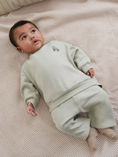 Свитшот и спортивные брюки в комплекте для малышей Next Q96-882, Светло-зеленый