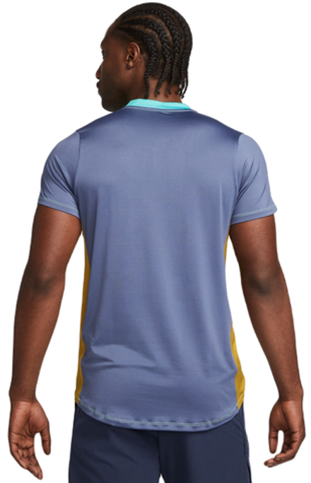 Теннисное поло Nike Court Dri-Fit Advantage Polo - bronzine/diffused blue/washed teal/white - Brown
