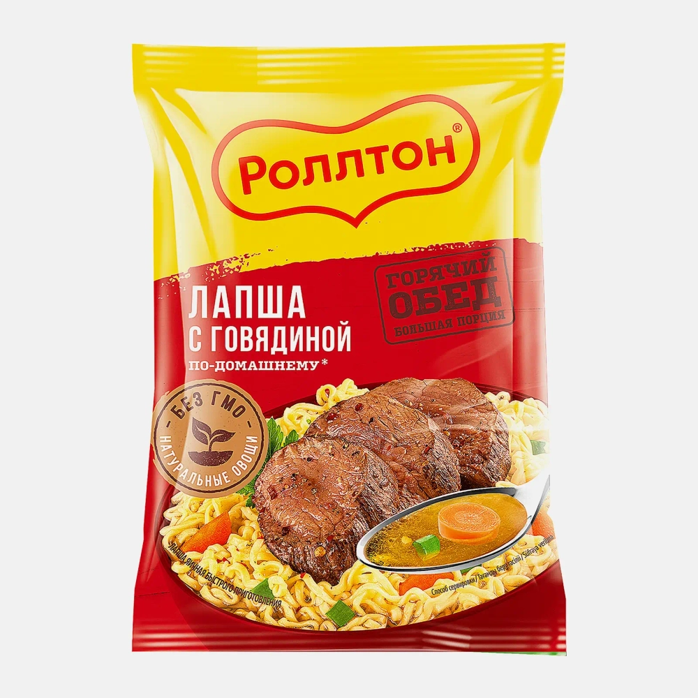 Лапша Роллтон с говядиной по-домашнему 85г