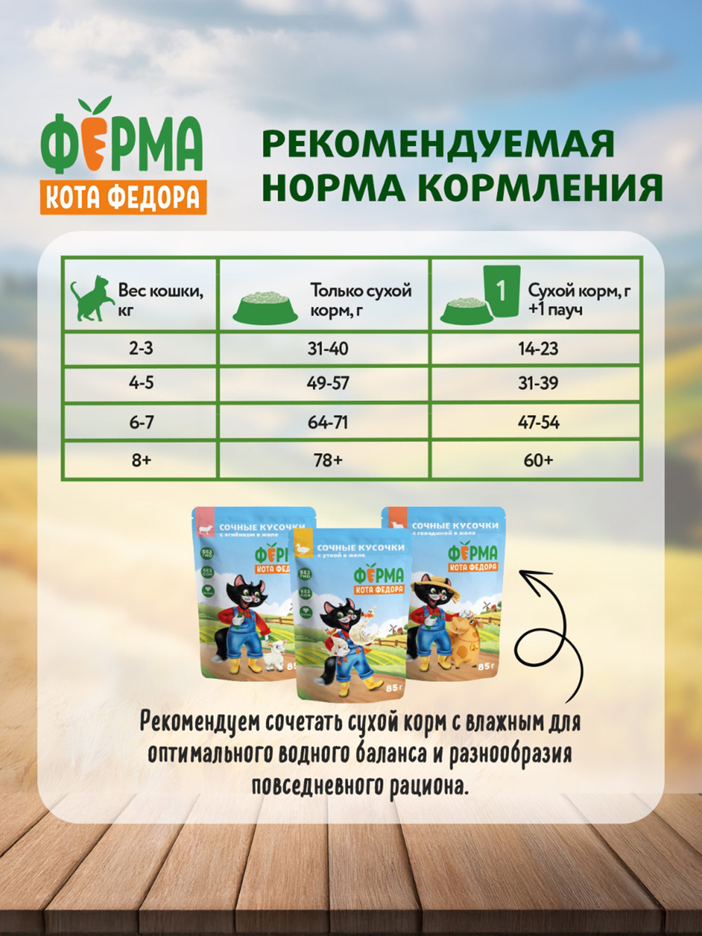 Сухой корм Ферма кота Федора для взрослых кошек с курицей 650 г