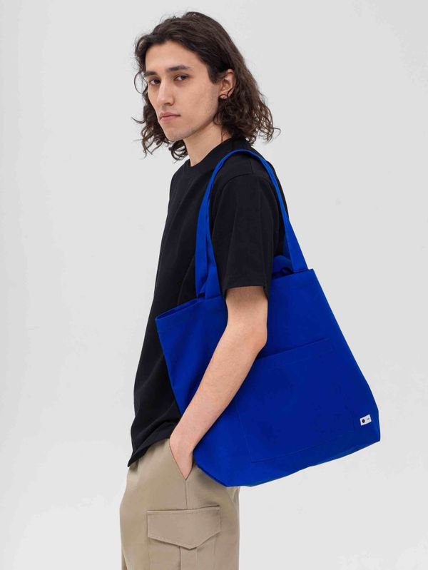 Шоппер Объёмный Плотный Синий - фото 4