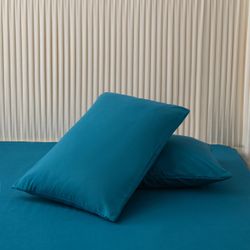 Комплект постельного белья Однотонный Сатин «Бирюзовый штиль»