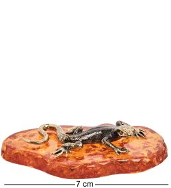 Народные промыслы AM-1369 Фигурка «Саламандра» (латунь, янтарь)