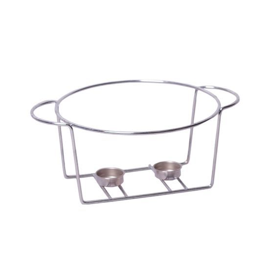 Мармит керамический 2,4 л. круглый Kamille КМ 6401 белый со стеклянной крышкой на хромированной подставке