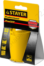 STAYER 53 мм, L 55 мм, карбид вольфрама, Кольцевая коронка (33345-53)