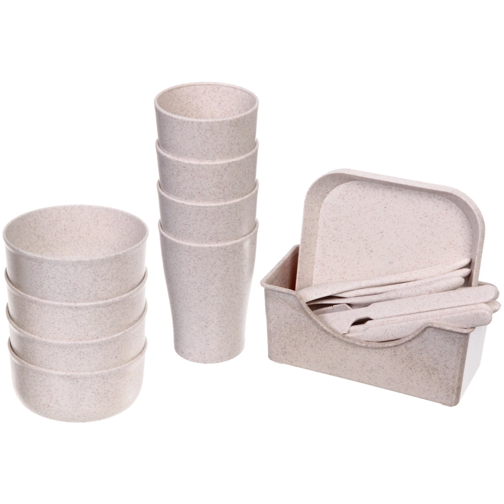 Набор для пикника «ЭкоЛайф»25предм (4тарелки, 4салатника, 4стакана,4 ложки,4 вилки,4ножа, подставка)