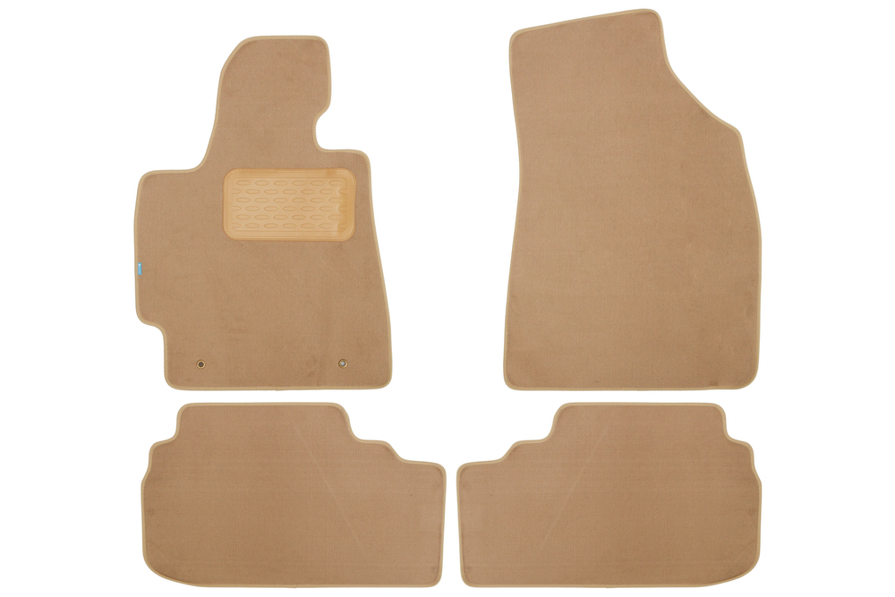 Коврики в салон для TOYOTA Highlander 2007-2010, 2010-2013, АКПП 5 мест, кроссовер, 4 шт. (текстиль, бежевые) KLEVER04486022112KH