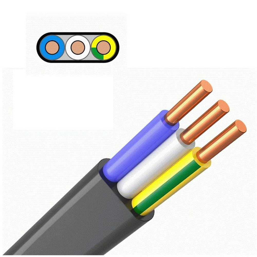 Кабель ВВГ-Пнг(А)- LSLTx 3х6 ОК (N PE) 0.66кВ ГОСТ 100м