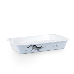 Лоток / туалет ZOOEXPRESS "Ева" с сеткой высокие ножки с рисунком - 40x26,5x6,5 см