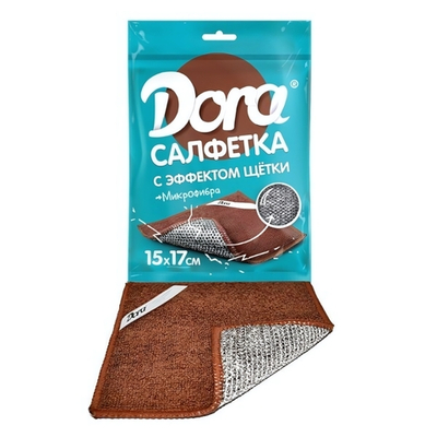 Салфетка из микрофибры Dora "С эффектом щетки", 17х15см