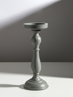 Подсвечник дерево на 1 свечу "Талия" серый 10х10х27 см