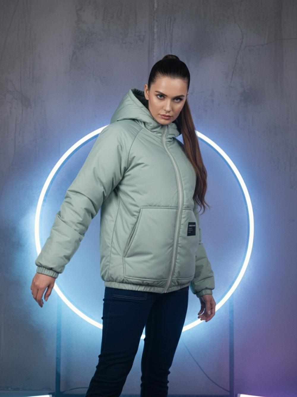 jacket with hood grey