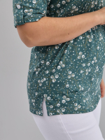 Блузка БЛ-122/зеленый-колокольчики