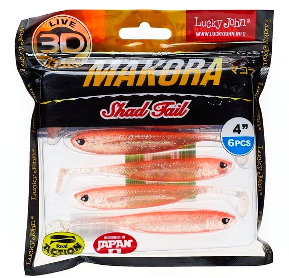Виброхвосты LJ 3D Series MAKORA SHAD TAIL 4.0in (10,00)/007 6шт.