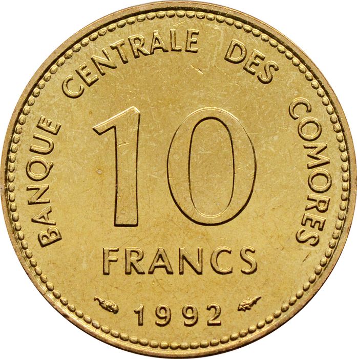 10 франков 1992 Коморские острова