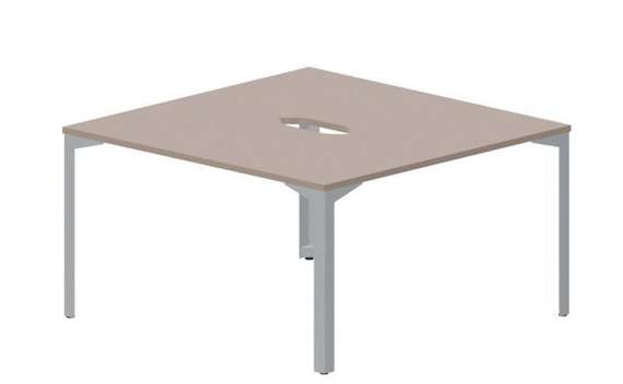 Составной стол на 2 рабочих места 138х136,6х75см (2 эргономичных выреза)