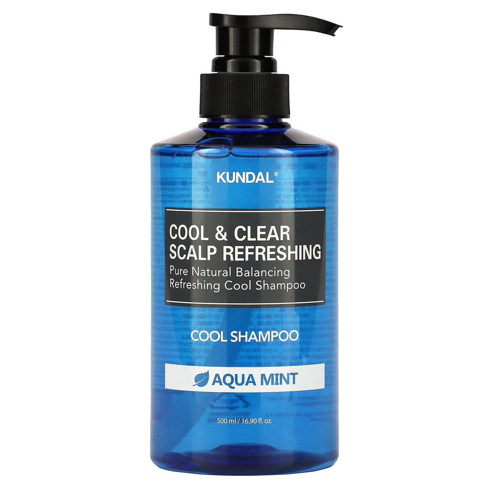Kundal, Освежающий шампунь Cool & Clear для кожи головы, вода с мятой, 500 мл (16,9 жидк. унц.)
