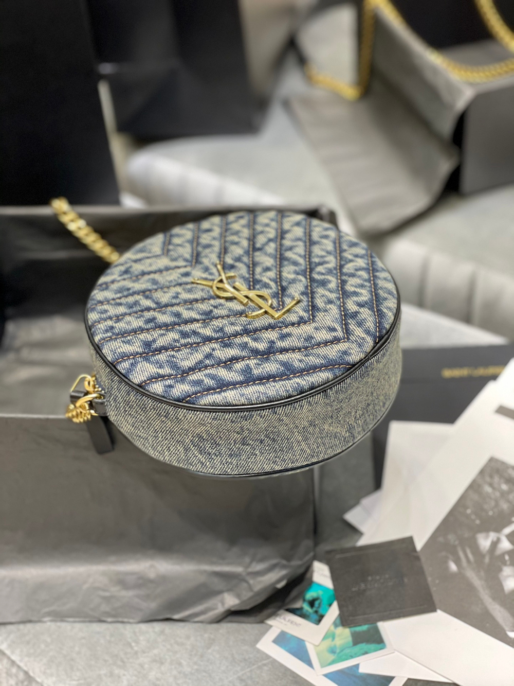 Saint Laurent Vinyle Round Camera Bag