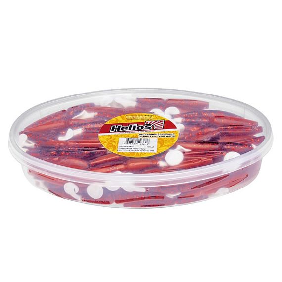 Виброхвост несъедоб. Guru 4,0&#39;/10,16 см Red Sparkles WT 100шт. (HS-30-034-N) Helios
