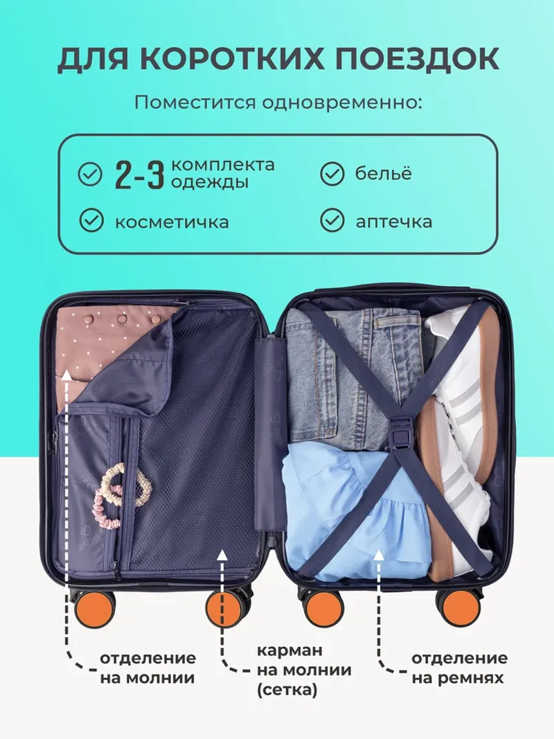 Чемодан Bonle размер XS Папайя