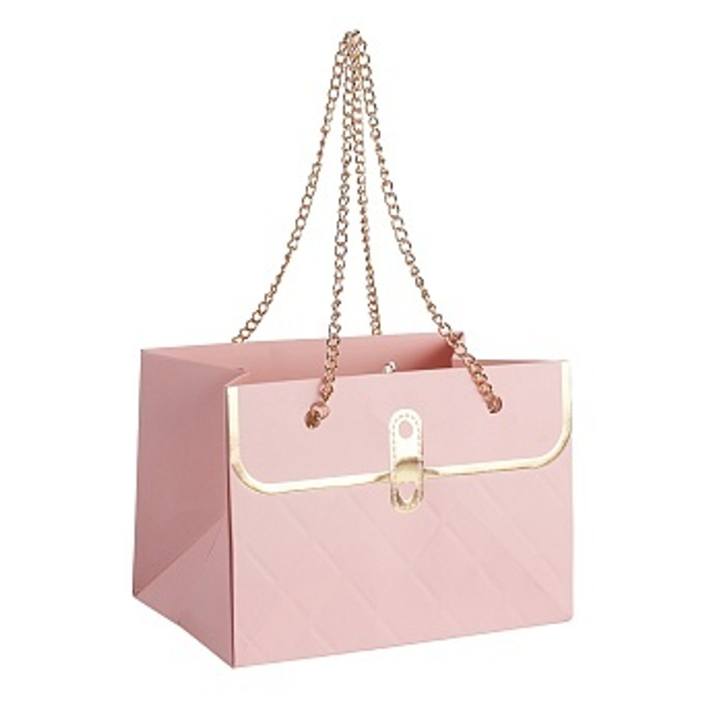 Пакет для цветов, Дамская сумочка, Светло-розовый, 15*10*11 см, 1 шт.