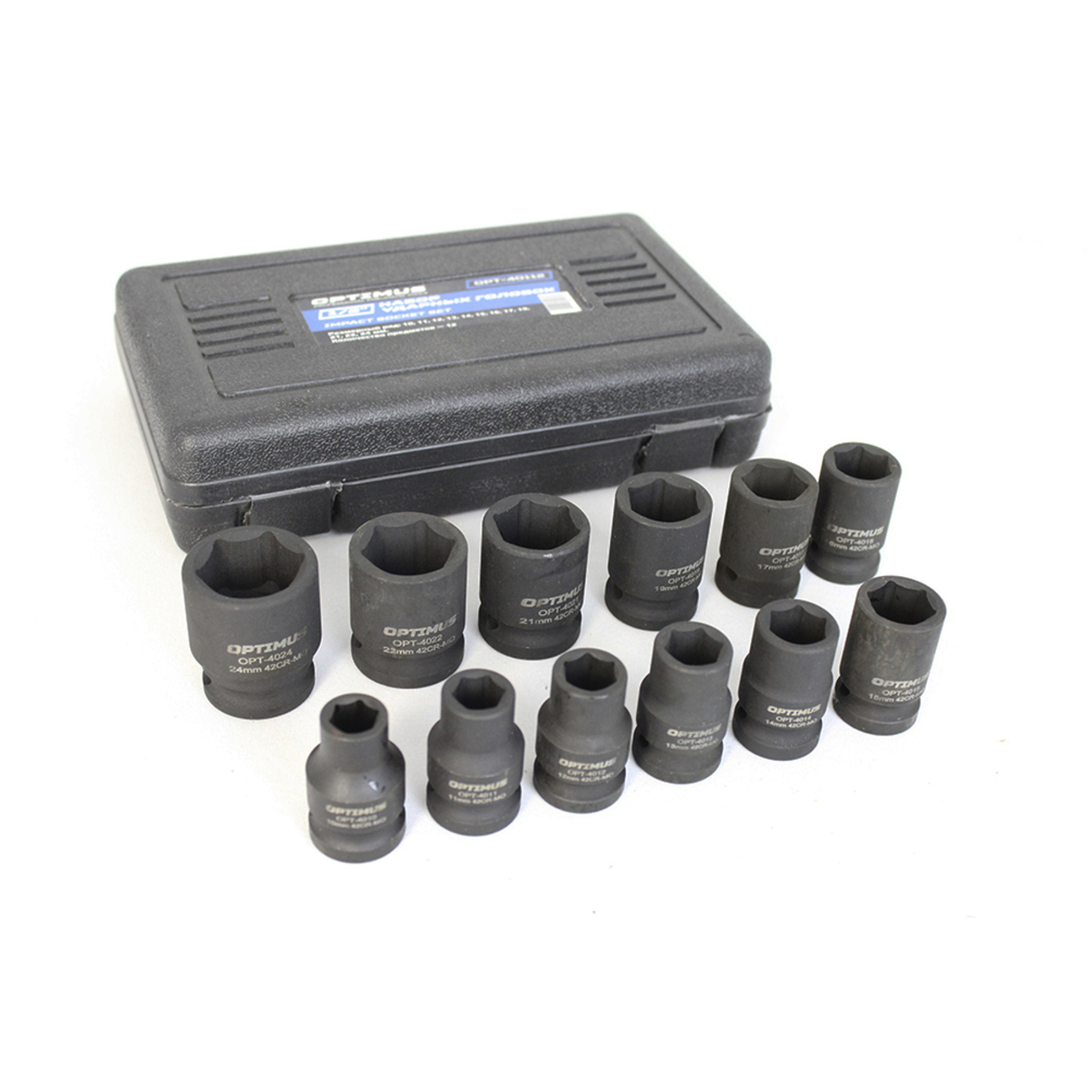 OPT-40112 Набор ударных головок 1/2", 10-24 мм, 10 предметов