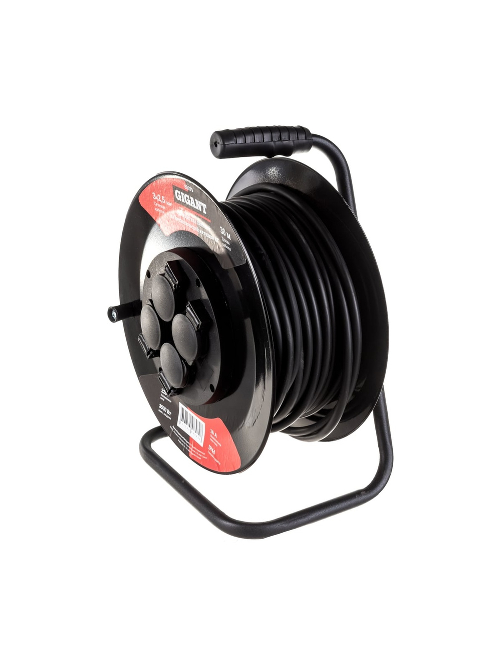 Силовой удлинитель Gigant на металлической катушке КГ 3x2,5 30 м 80079