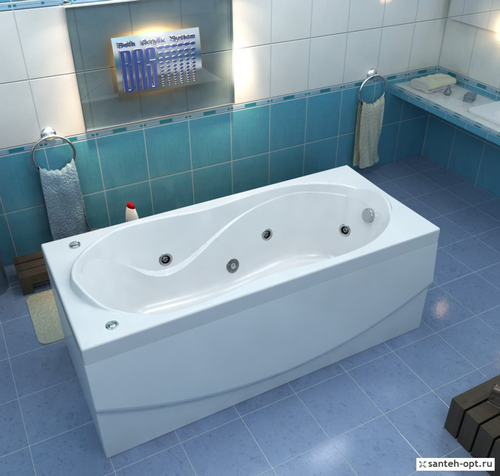 Акриловая ванна Bas (Бас) Ямайка 180x80, с каркасом