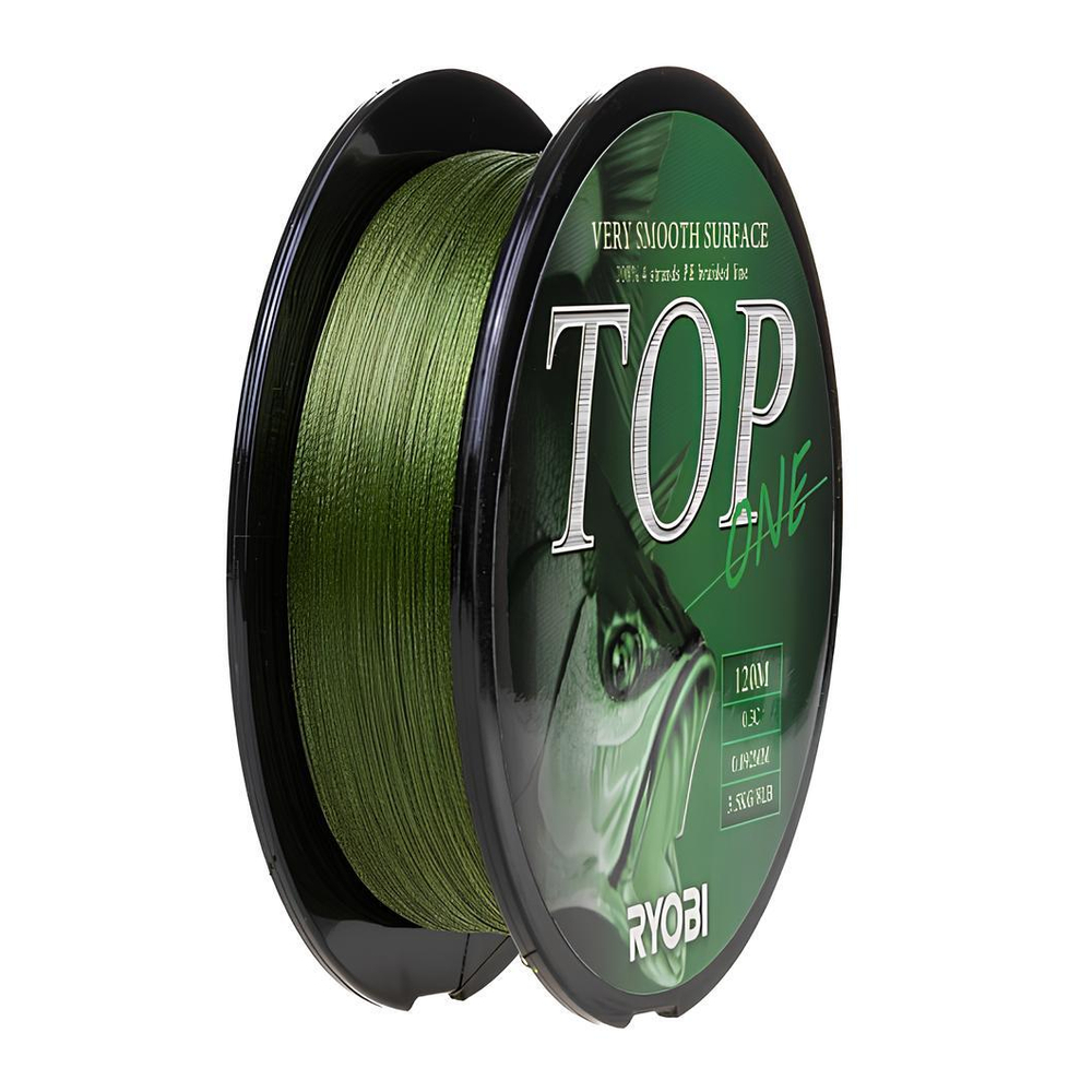 Шнур TOP PE4X-120M 0.3/d-0.092mm Dark green Ryobi
