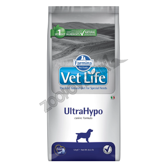 Farmina Vet Life Dog Ultrahypoalergenic Корм сухой лечебный для собак при пищевой аллергии и непереносимости с ярко выраженной гиперчувсвтельностью 12 кг