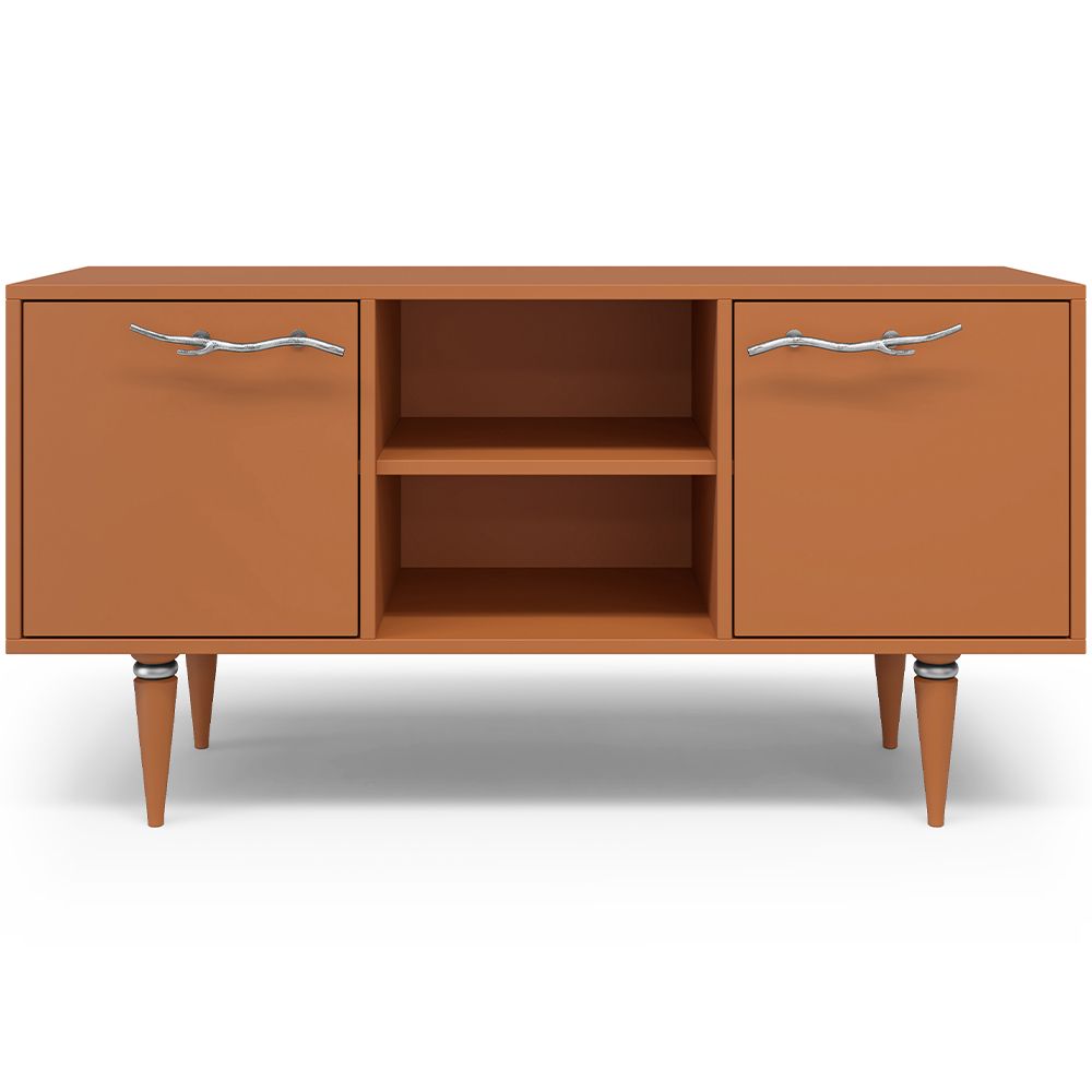 Тумба под ТВ Арт Колор matte 117см Классик Сильвер Томленый оранжевый матовый