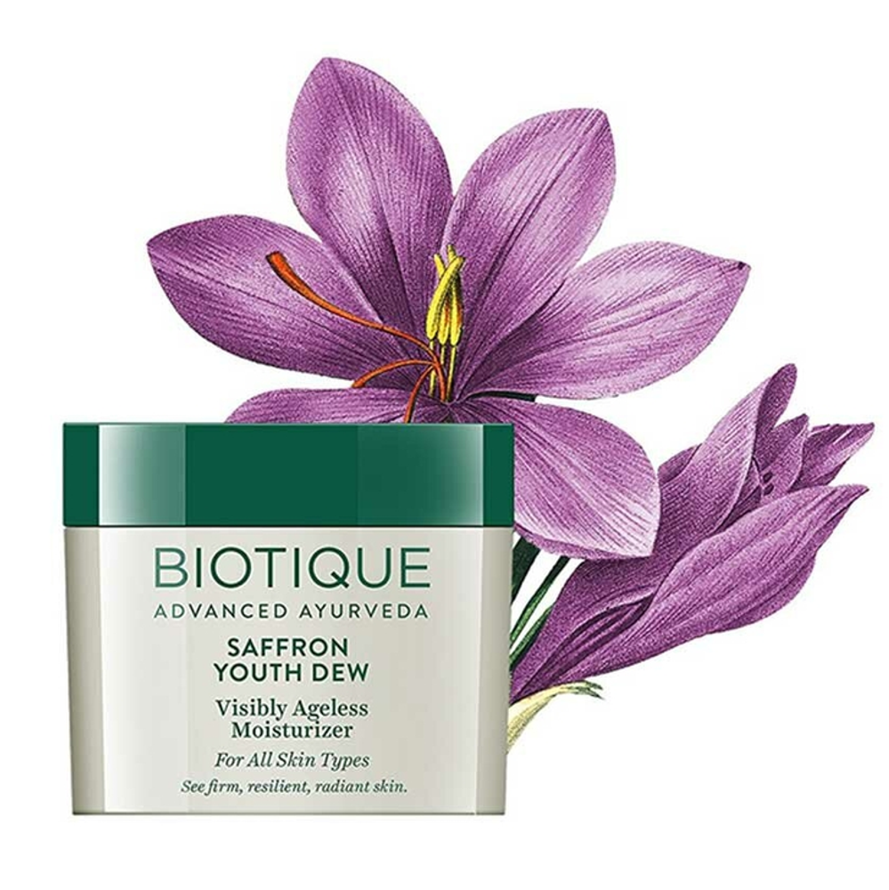 Крем Biotique Bio saffron dew антивозрастной тройное действие Био шафран для лица, 50 г